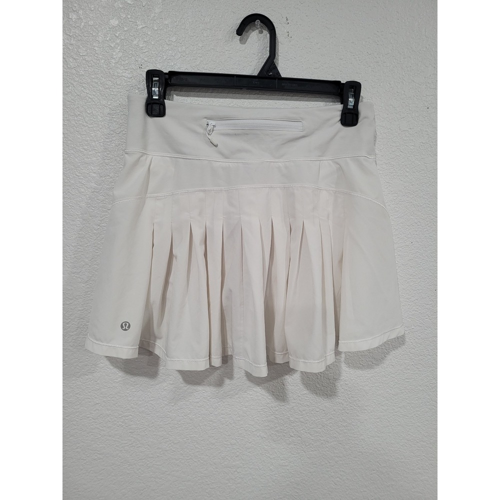 Lululemon Tall Skort‎ Pleated White Tennis Golf Athletic Skirt Women 4T #21
